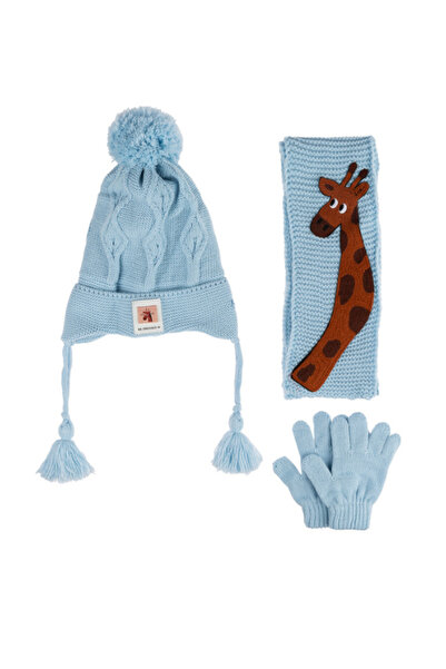 Kitti 1-4 Years Baby Boy & Kids Scarf Beanie Gloves Set of 3