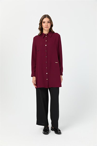 Esswaap Aksesuar Detaylı Tunik Bordo