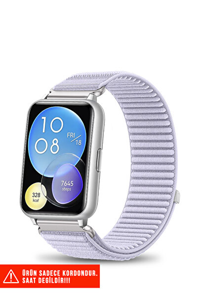 Nezih Case Huawei Watch Fit 2 Uyumlu Hasır Örgü Spor Cırtlı Pratik Naylon Kor...