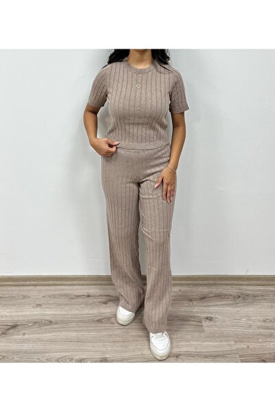 VAZIRADK مجموعة ملابس تريكو مضلعة