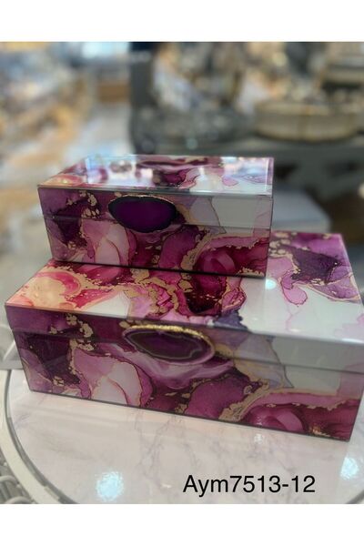 ZETT Ebrulu Model 2Li Mücevher Takı Kutusu Seti