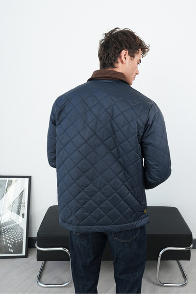 İLKCET MODA Baklava Patterned Collar Detail Men's Jacket
