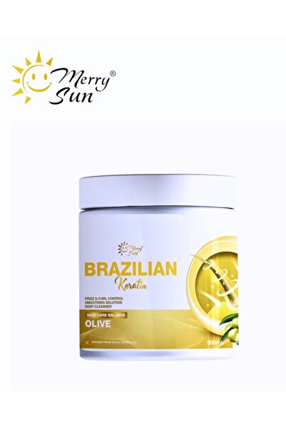 merry sun علاج متوازن للعناية بالشعر بالكيراتين البرازيلي مع زيت الزيتون 500 مل