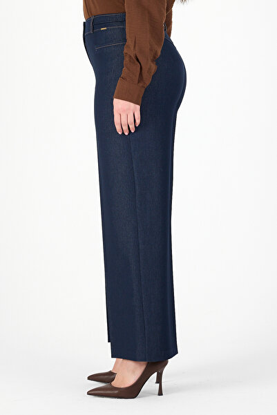 Guzella Premium Denim Wide-Leg Pants with Stitching Details