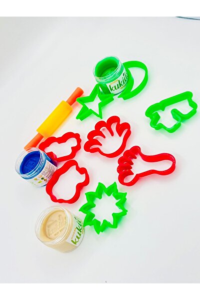 kukids play dough مجموعة عجينة اللعب الطبيعية |   12 قطعة قالب تشكيل + 3 ألوا...