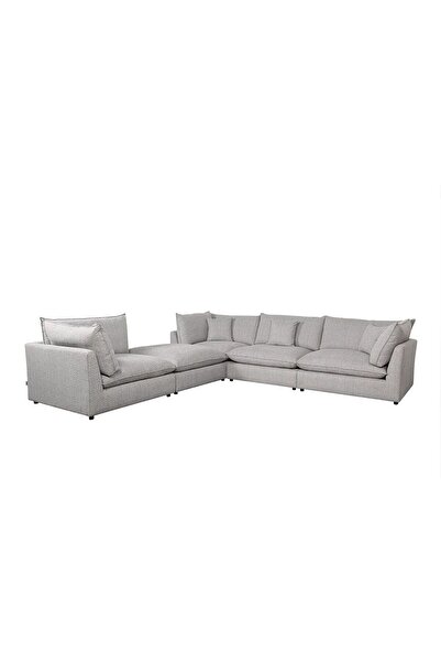 Danube Home Napoleon 1 Seater Corner Fabric Modular Sofa – Grey L103xW103xH91cm