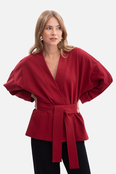 BEWEAR Loose blazer-style cardigan with belt at the waist