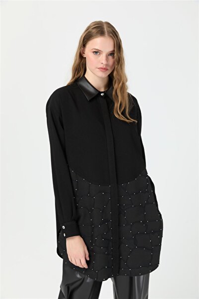 Esswaap Jakar Garnili Taş İşli Tunik Siyah