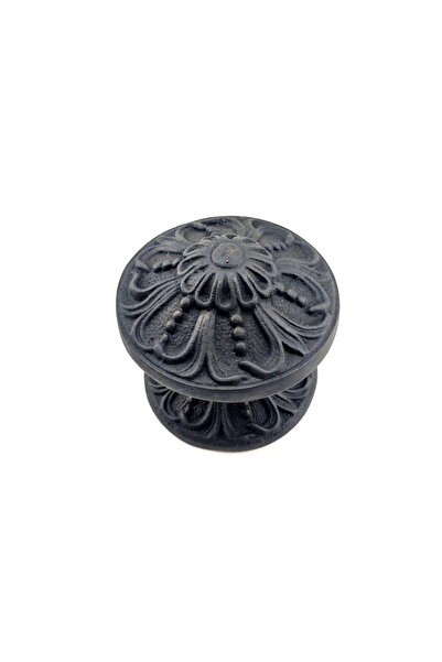 Twin Store Antique style decorative brass floral door knob - 80mm diameter, o...