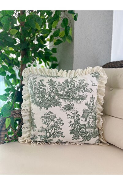 eyma home Fisto Ruffled Cushion Cover (45X45 cm)