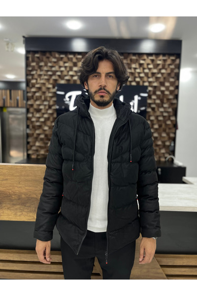 Twenhil Şişme Mont Nubuk SİYAH
