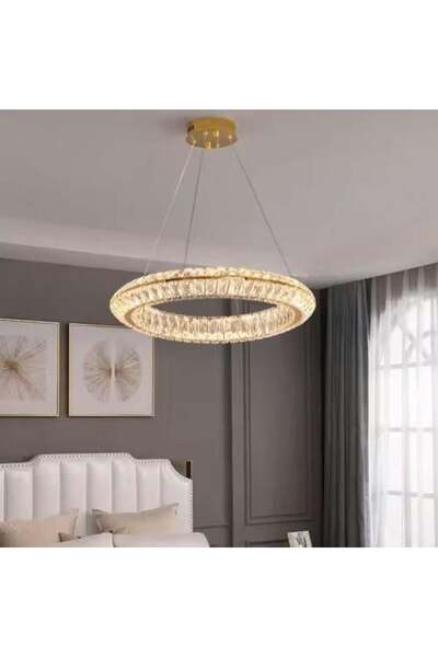 Siera ثريا مونرو كريستال - تصميم دائري | ٨٤ واط | إضاءة ليد دافئة ٣٠٠٠ كلفن، ...