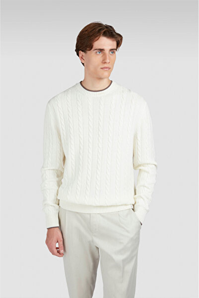 PAUL&SHARK سترة رجالية محبوكة من الكشمير والصوف بياقة دائرية