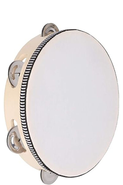 MegArya Tambourines Musical Instrument for Adults, 8 inch Wooden Hand Held Drum Bell