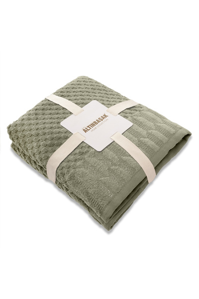 Altınbaşak Vera 100% cotton 2-piece hand towel set 50 x 90 oil green