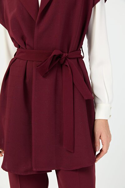 Esswaap Tunik Yelek Pantolon Takım Bordo