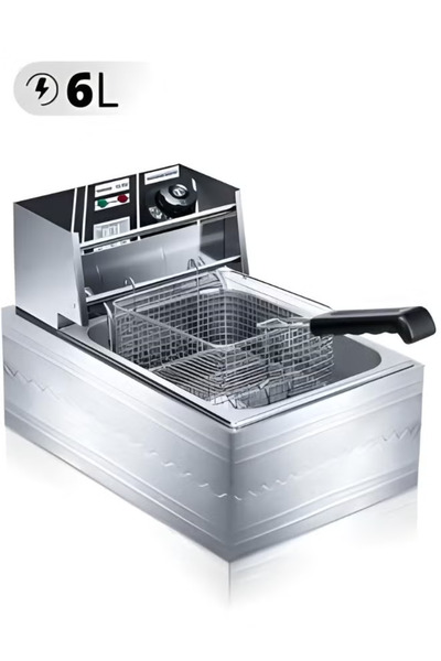Primo Plus Stainless Steel 6L Deep Oil Fryer with Basket Strainer pr612