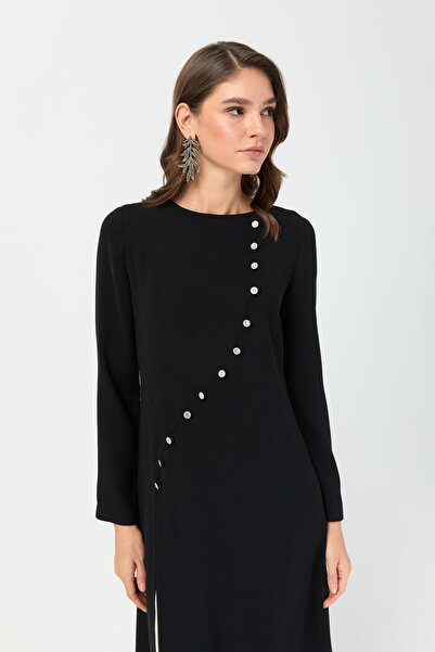 Esswaap Oval Kapmalı Yırtmaçlı Pantolonlu Takım Taş