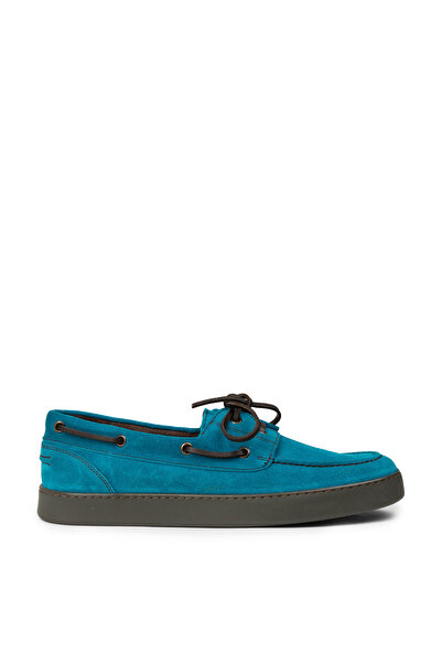Deery Men's Genuine Suede Turquoise Casual Marine Shoes