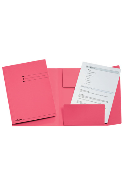 Esselte cardboard envelope file 3 flaps pink