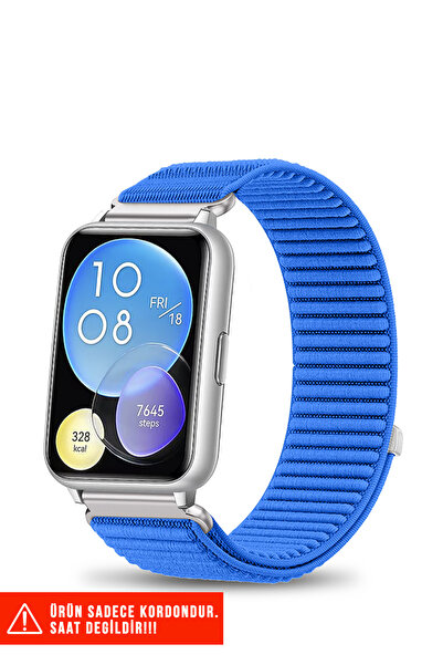 Nezih Case Huawei Watch Fit 2 Uyumlu Hasır Örgü Spor Cırtlı Pratik Naylon Kor...