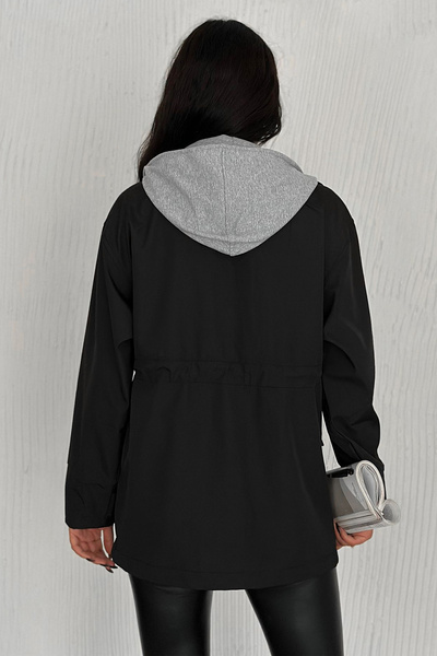 Noa Noa Γυναικείο μπουφάν με κουκούλα με λουράκια και λεπτομέρεια με φερμουάρ – Λειτουργικό και αστικό στυλ