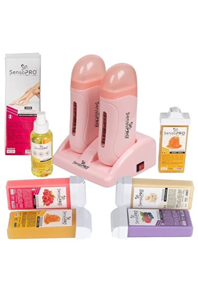 SensoPRO Milano Kit de epilare cu ceară SensoPRO Duo Pink Star + CADOU Rezervă de ceară Aplicator îngust