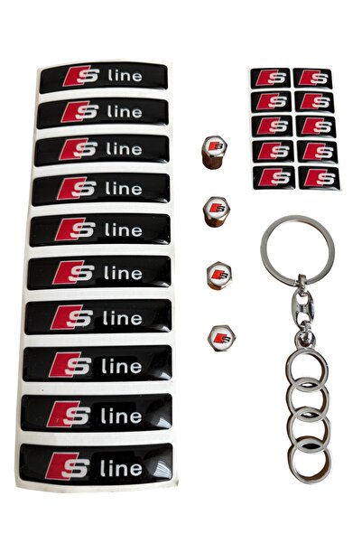 İKTUNING AUDI S LİNE LOGOLU 10 LU DAMLA STICKER 4 ADET LOGOLU ALÜMİNYUM SİBOP...