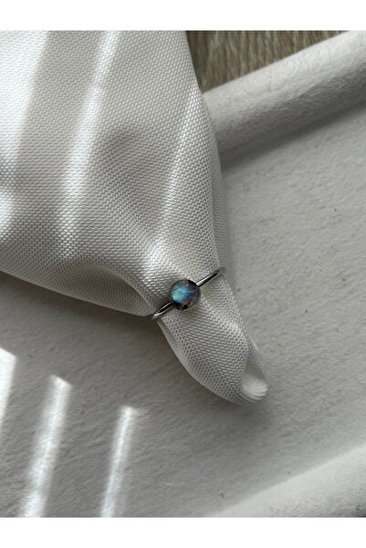 Pel Design خاتم من حجر اللابرادوريت مصنوع يدويًا من الفولاذ