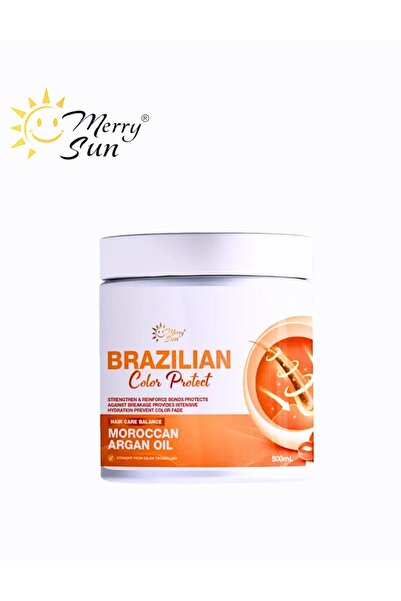 merry sun علاج متوازن للعناية بالشعر بزيت الأرغان المغربي البرازيلي لحماية ال...