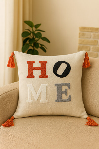 Serenova غطاء وسادة مطرز من سيلوفا بلون كريمي