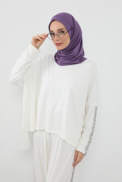 Aisha's Design Combed Cotton Bonnet with Neck Covering Feature and Headphone Opening, B-94, Purple 2