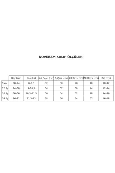 NoveraM Erkek Bebek Alt Üst Takım 9-12-18-24 Ay – 3 İplik Kumaş –Tavşan Nakışlı