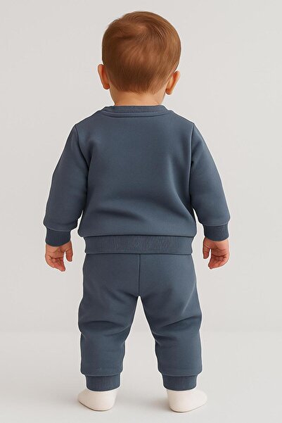 NoveraM Erkek Bebek Alt Üst Takım 9-12-18-24 Ay – 3 İplik Kumaş –Tavşan Nakışlı