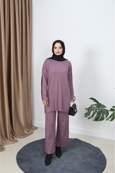 NİSUM MODA Ribbed Mercerized Trouser Suit