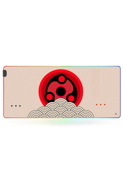 QwertyKey Mousepad γραφείου Sharingan Eye RGB με ραμμένες άκρες 4 χιλ.