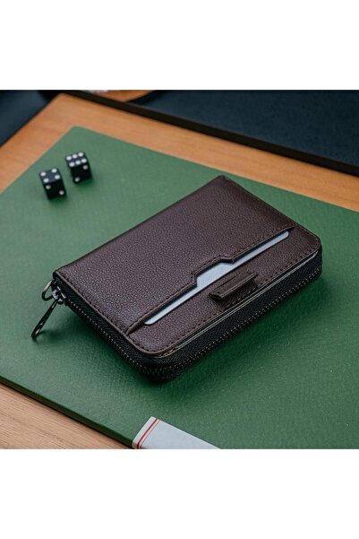 Vaultskin Minimalist Leather Zipper Wallet. Small RFID-Blocking Multi-Card Holder with Coin Compartm