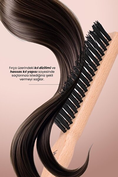 Vepa Επαγγελματική βούρτσα μπούνι - Ξύλινη λαβή, ανθεκτική στη θερμότητα, styling μαλλιών