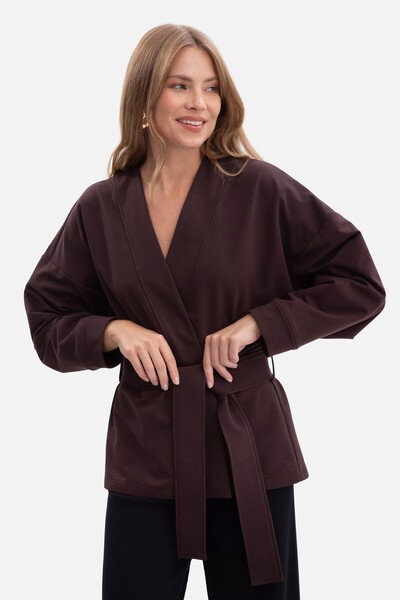 BEWEAR Loose blazer-style cardigan with belt at the waist