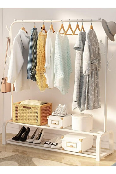 Primo Plus Clothes Organizer And Holder Coated Metal Rack White