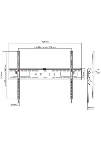 HAMOOD TV SA Classic Heavy-Duty Wall Mount XL for TVs (60-100 inches)