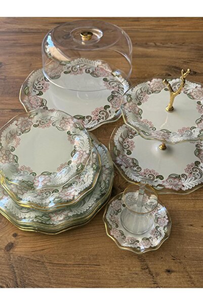 Meri Ev Gereçleri NAKKAŞ CAM ÇAY SETİ 34 PARÇA