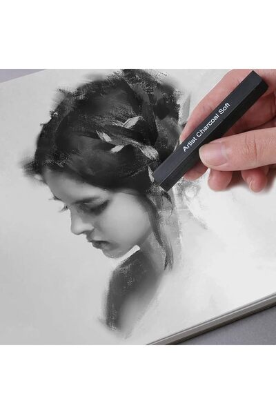 Limmy Compressed Charcoal Fuse Set Black Square Press Charcoal Fuse Shading Set - 6 Pieces