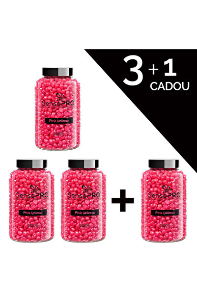 SensoPRO Milano Set 3+1 Gratuit Ceară Depilatoare Elastică cu Unicorn Roz, 400g