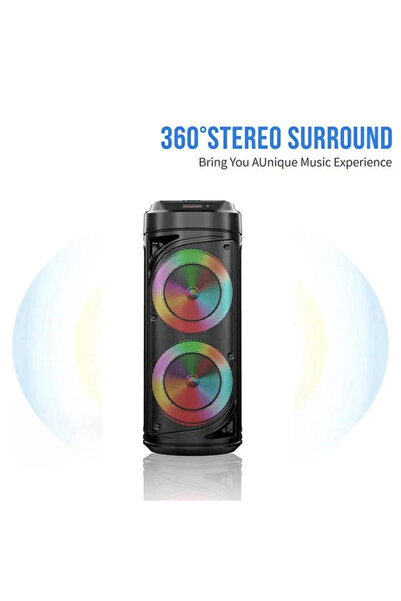 Primo Plus Zqs6212 3000mah Battery Speaker With Led Light And Wired Microphone