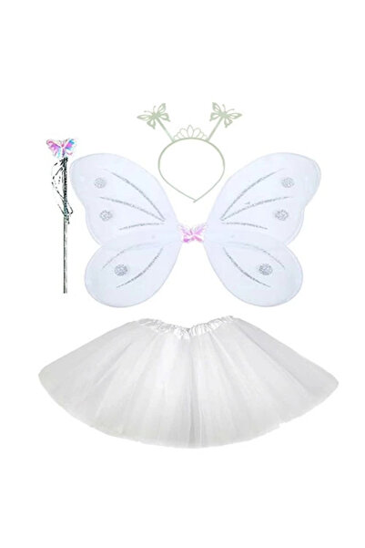 Twin Store White Butterfly Costume - White Butterfly Costume Accessory Set 4 ...