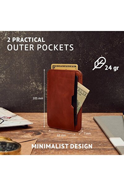 Vaultskin Mens RFID Blocking Slim Leather Card Wallet - CHELSEA Minimalist Front Pocket Cardholder