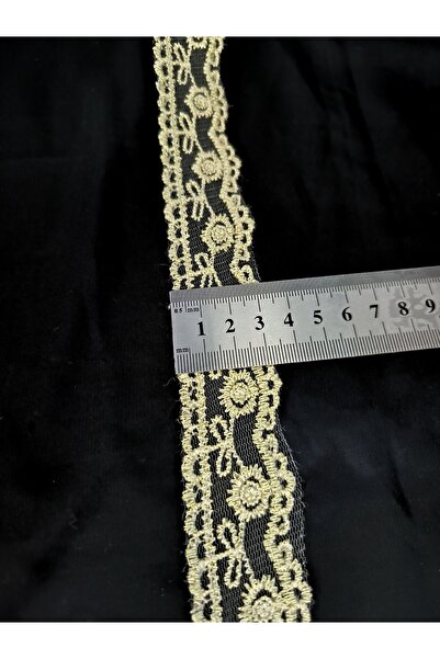 ALTAY AKSESUAR دانتيل جوبر ذهبي منقوش على الحواف