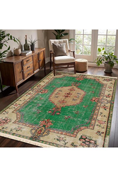 Markaev Zümrüt Bahar Vintage Dokuma Taban Halı 362 YNG