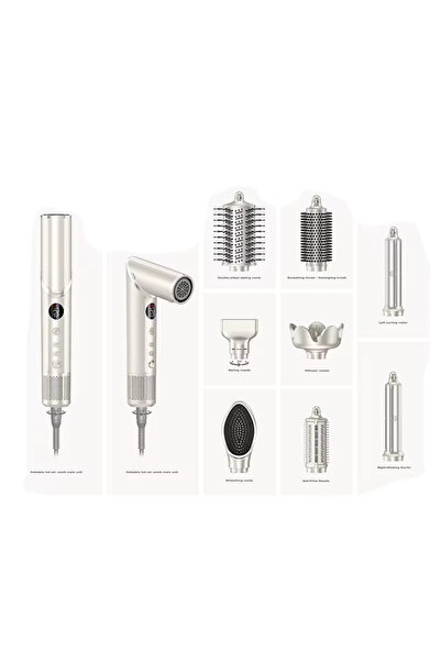 LEGGANCE New Design 8-in-1 Multi Hair Styler / Hair Dryer Brush